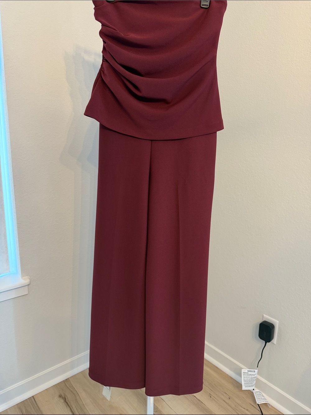 Abercrombie & Fitch Burgundy Wide-Leg Jumpsuit